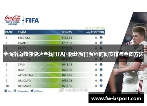 全面指南教你快速查找FIFA国际比赛日赛程时间安排与查询方法 全面指南教你快速查找FIFA国际比赛日赛程时间安排与查询方法