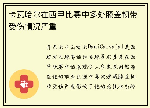 卡瓦哈尔在西甲比赛中多处膝盖韧带受伤情况严重 卡瓦哈尔在西甲比赛中多处膝盖韧带受伤情况严重
